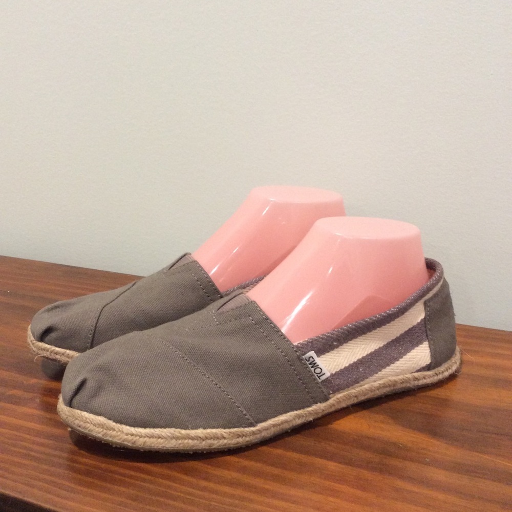 Toms Gray Cotton Fabric Shoes Size 8.5M